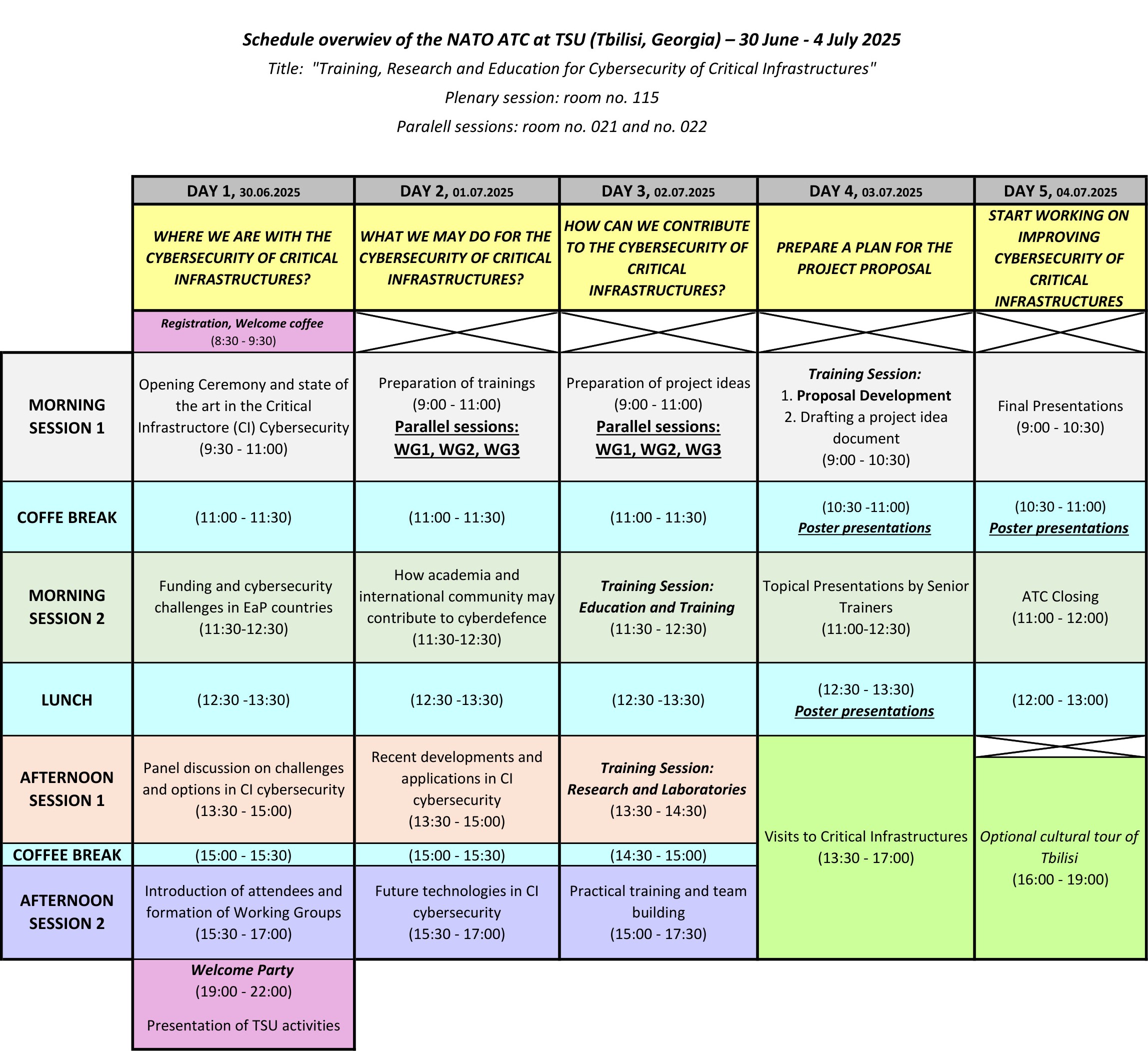 ATC Program schedule ATC Program schedule
